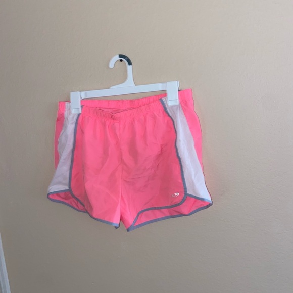 Neon pink Champion outdoor fitness stretch waistband shorts y2k athletic bottoms - Picture 4 of 9
